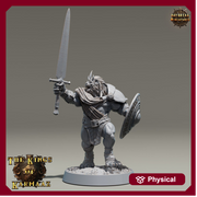 Leonin LionFolk Fighter Paladin | 28mm, 32mm, 54mm, 75mm Scales,100mm Tall | Dungeons and Dragons D&D 5e | Pathfinder| Daybreak Miniatures - Only-Games