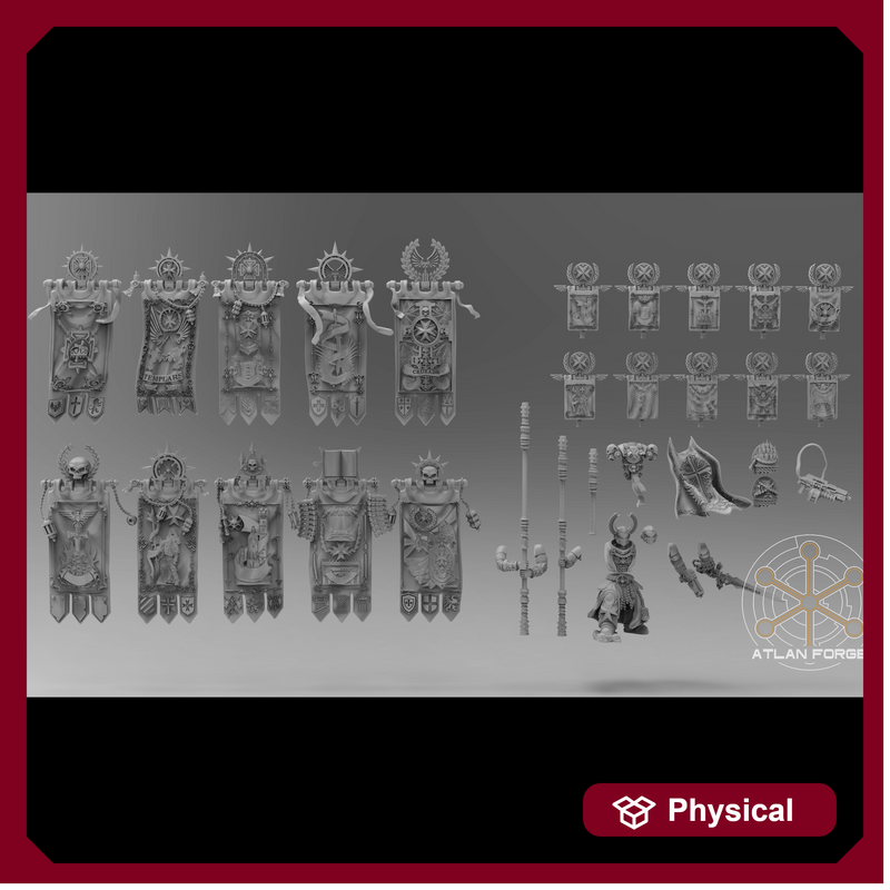 Templar War Banners (20) + Standard-Bearer