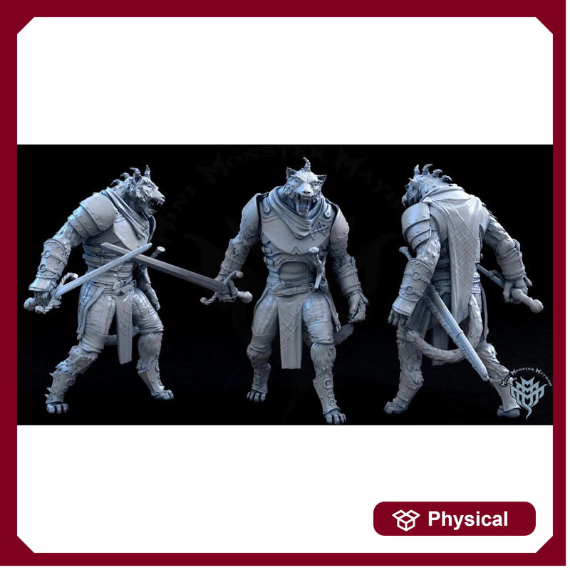 Male Tabaxi Fighter, Rogue, Cleric- Werepanther, Werecat, Catfolk | 28mm, 32mm, 54mm,75mm,100mm Scale | Dungeons and Dragons | Pathfinder | - Only-Games