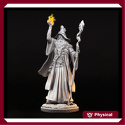 Human Male Wizard, Sorcerer, Warlock PC NPC Miniature | 28mm,32mm,54mm,75mm,100mm Scales | Dungeons and Dragons | Pathfinder | Battle Wizard - Only-Games
