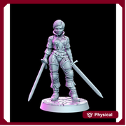 Female Swashbuckler Fighter Rogue Classic JRPG 28mm,32mm,75mm Scale Miniature Unpainted resin Figurine D&D Tabletop Fantasy Miniature Gaming - Only-Games