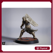 Elf Shield Warrior Fighter Miniature | Fantasy Sword Defender | Resin 28mm 32mm 54mm 75mm 100mm - Only-Games
