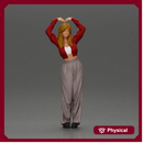 Confident woman striking a heart-shaped pose with joyful energy