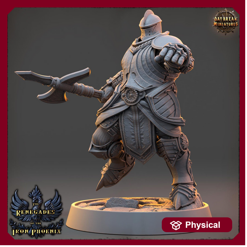 Paladin, Fighter Polearm Master Battle master | 28mm, 32mm,54mm,75mm, 100mm Scales | Dungeons and Dragons | Pathfinder | Daybreak Miniatures - Only-Games