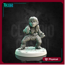 (0170) Female halfling hobbit monk with a brass knuckles 3D File Logo  3D