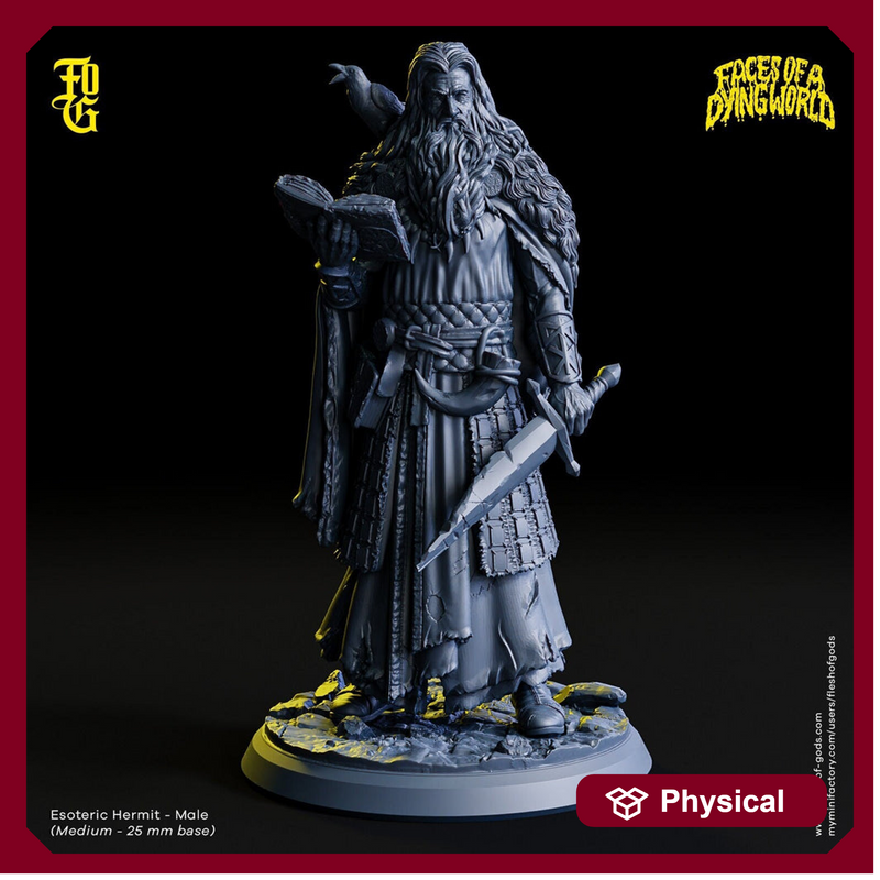 Human Wizard, Eldritch Knight | 28mm, 32mm,54mm, 75mm, 100mm Scale Resin Mini | Undead Dungeons and Dragons 5e Miniatures| Flesh of Gods - Only-Games