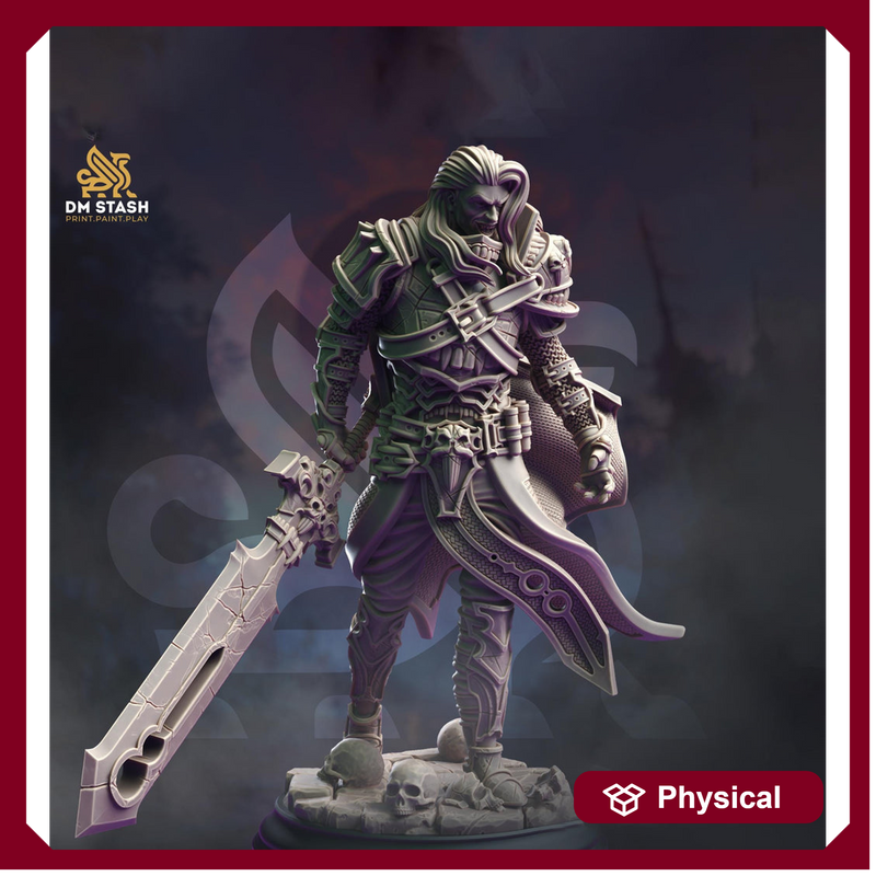 Vampire Knight Strahd in Armor | 28mm, 32mm,54mm, 75mm,100mm Scale | Undead Dungeons & Dragons 5e Miniatures | Pathfinder |Figurine DnD Mini - Only-Games