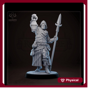 Human Male Fighter, Guard, Ranger with Polearm PC / NPC  | 28mm, 32mm,54mm,75mm,100mm Resin Miniature |Dungeons and Dragons |Mammoth Factory - Only-Games