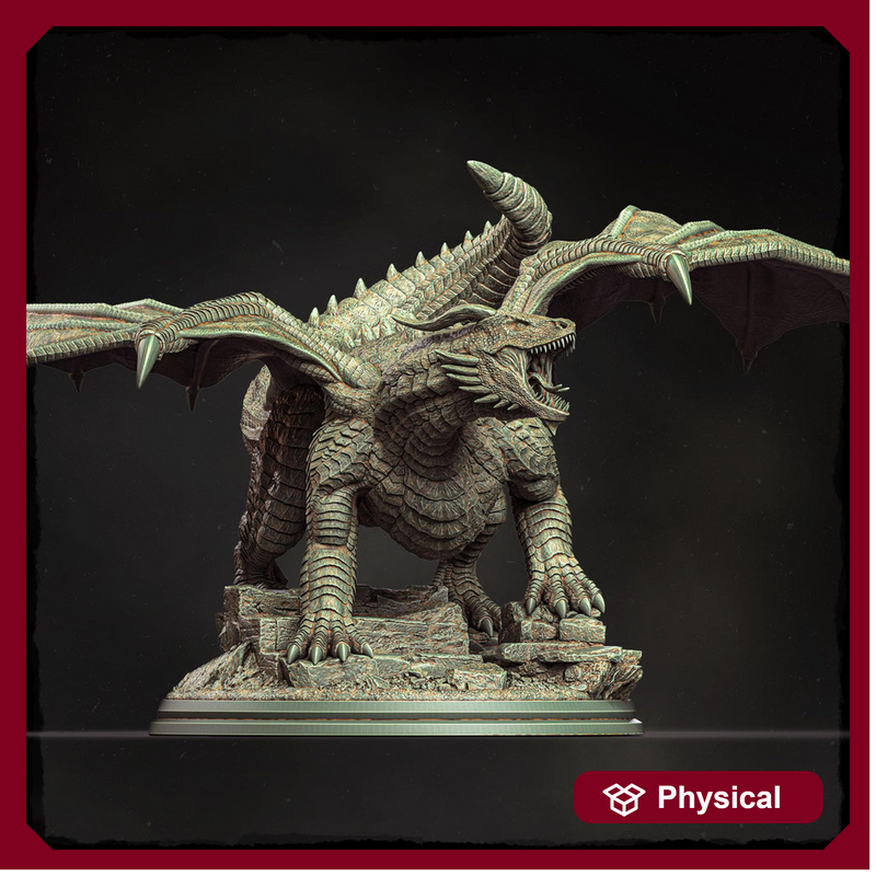 Chromatic Great Wyrm Dragon (4 sizes) D&D  Miniature | 215mm Long, 200mm Wing Span | Resin Dragon Statue Figurine | Dungeons and Dragons 5e - Only-Games