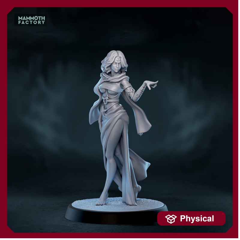 Female Sorceress Miniature Arcane Mage | Spellcaster PC NPC | DnD UNPAINTED Resin - Only-Games