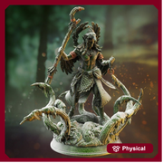 Male Elf Druid Circle of Land with Staff Miniature | 5 Sizes /Scales | Dungeons and Dragons - Only-Games
