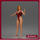 Confident Woman Posing Gracefully in Elegant One-Piece Bodysuit Outfit