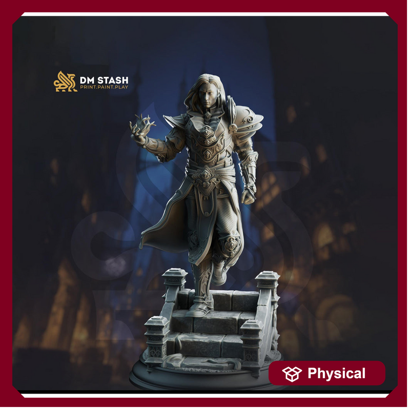 Human Sorcerer, Wizard, Illusionist | Unpainted Miniature  | 28mm, 32mm,54mm,75mm, 100mm Scales | Dungeons and Dragons Pathfinder | DM Stash - Only-Games