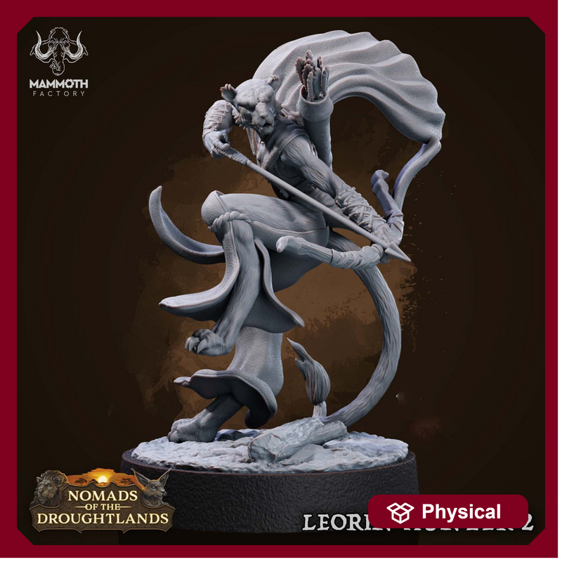 Female Leonin LionFolk Tabaxi Fighter Ranger Unpainted | 28mm,32mm,54mm,75mm,100mm Scale | Resin Dungeons and Dragons D&D 5e  | Pathfinder | - Only-Games