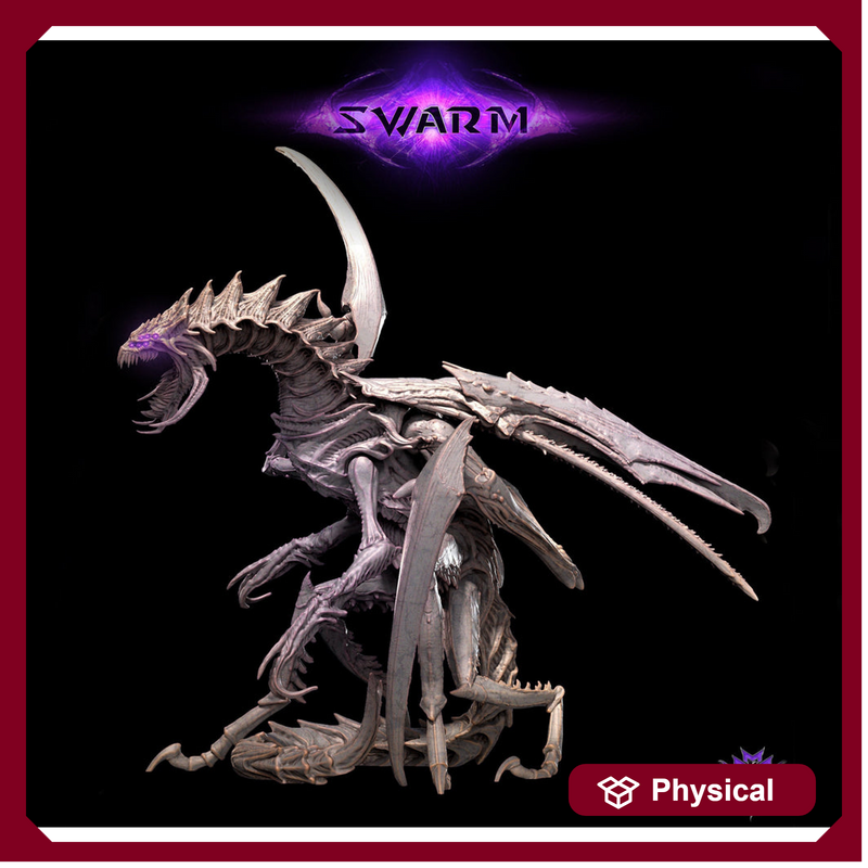 Insectoid Dragon Sci-Fi or D&D miniature | Sizes 50mm,60mm, 75mm,100mm Base Size | Dungeons and Dragons | Pathfinder | Mini Monster Mayhem - Only-Games