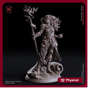 Female Artificer, Wizard, Warlock, Sorcerer | 28mm, 32mm,75mm Scales | 100mmTall | Player Character Mini- D&D 5e Pathfinder | Flesh of Gods - Only-Games