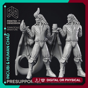 Incubi & human 'Chad' - lesser demon - 2 Models - Hell Hath No Fury - 32mm scale - Only-Games