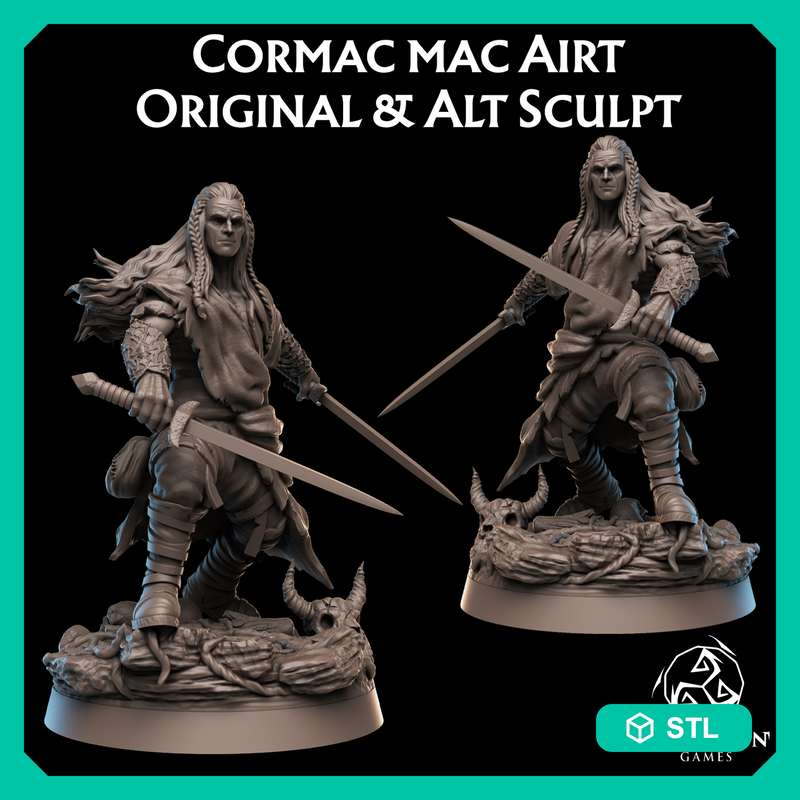 Cormac Mac Airt - Human Fighter Swordsman - Original & Alternate Sculpt