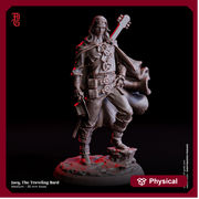 Human Bard Rogue PC NPC| Unpainted Resin miniature |28mm,32mm,54mm,75mm,100mm Scale| Figurine mini -D&D 5e | Flesh of Gods - Only-Games