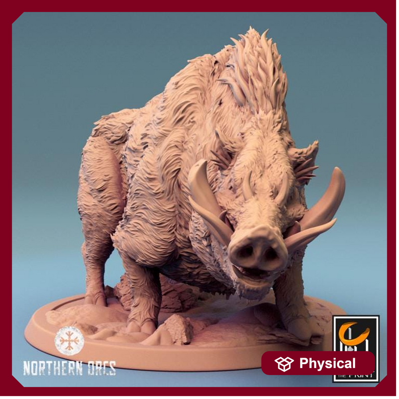 Wild Boar and Giant Boar Miniatures | Dungeons and Dragons 5e  | 28mm,32mm, 54mm, 75mm, 100mm Scale | Pathfinder | Rescale miniatures - Only-Games