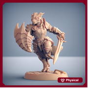 Dragonborn Paladin Fighter Sword & Shield | 28mm, 32mm, 54mm, 75mm Scale Resin Miniature | Dungeons and Dragons 5E | Pathfinder | - Only-Games