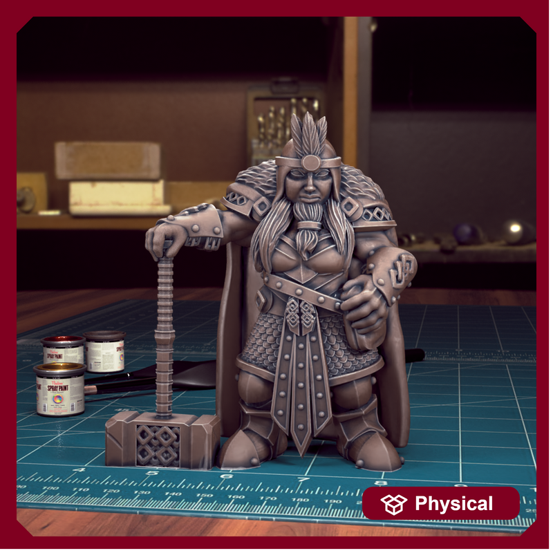 Female Bearded Dwarf 05 - TytanTroll Miniatures - DnD - Fantasy - 32mm - Only-Games