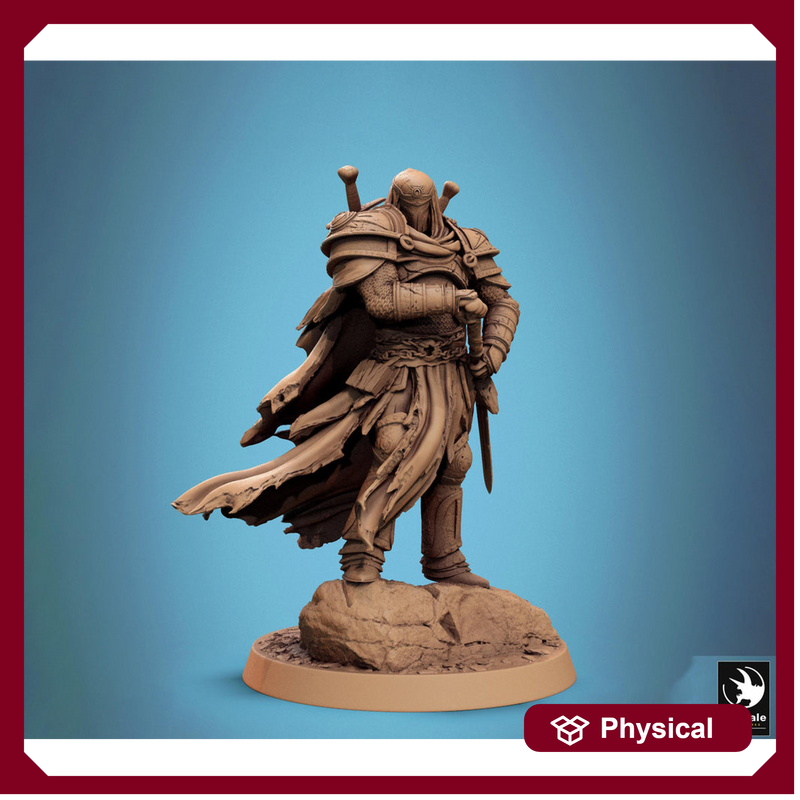 Paladin, Fighter,Battlemaster Sword, DnD 5e Unpainted Miniature| 28mm, 32mm,54mm,75mm,100mm Scales | Dungeons & Dragons | Pathfinder - Only-Games