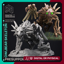 Owl Bear Skeleton - Undead Monster -  PRESUPPORTED - Illustrated and Stats - 32mm scale