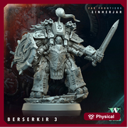 Sci-Fi Miniature Space Knight, Einherjar Berserkir | Base Diameter Sizes: 25mm,32mm, 50mm, 65mm,80mm | Resin Mini | Archvillain Games - Only-Games