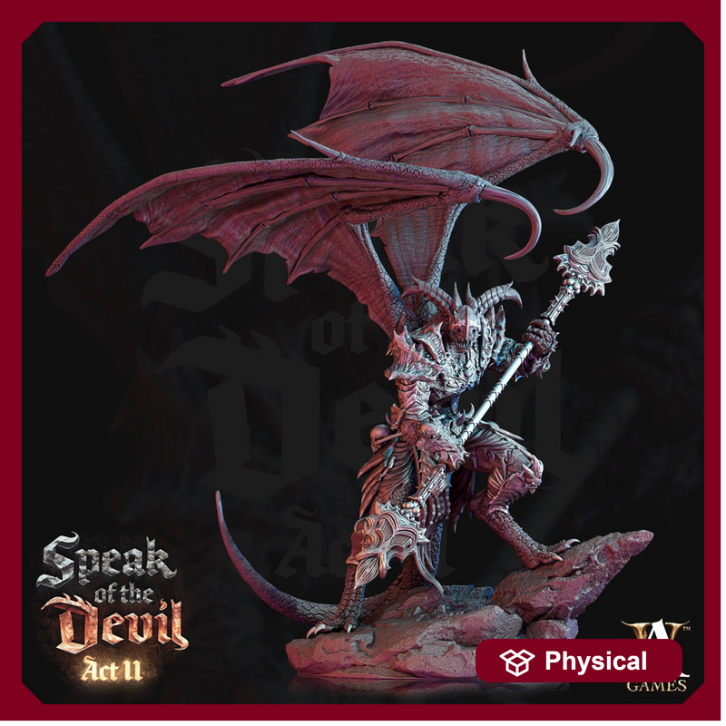 Greater Devil - Horned Devil Resin Miniature| Medium 40mm, Large 50mm, Huge 65mm (BASE Sizes) |  Nine Hells | Demon | Dungeons and Dragons | - Only-Games
