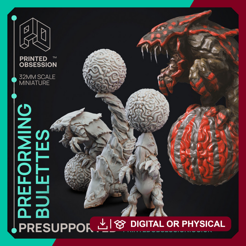 Preforming Bulettes (3) - Circus of horrors - PRESUPPORTED - 32mm scale