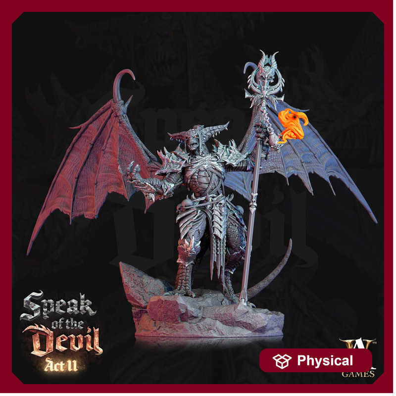 Greater Devil - Horned Devil Resin Miniature| Medium 40mm, Large 50mm, Huge 65mm (BASE Sizes) |  Nine Hells | Demon | Dungeons and Dragons | - Only-Games