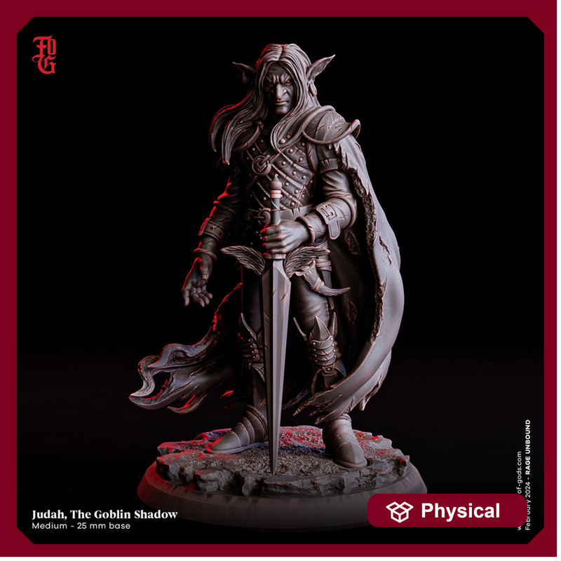 Goblin Rogue, Assassin, Gloom Stalker Ranger Hexblade | PC/ NPC | 28mm,32mm,54mm,75mm,100mm Scale | D&D 5e | Flesh of Gods - Only-Games