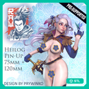 Heilog Pin Up (NSFW) - 75mm plus 120mm (Presuported) - STL only