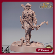 Female Wood Elf Ranger Archer |Elf Fighter|Miniature /28mm Scale /32mm/54mm /75mm/100mm scale  | Pathfinder Figure | Elf Figurine unpainted| - Only-Games