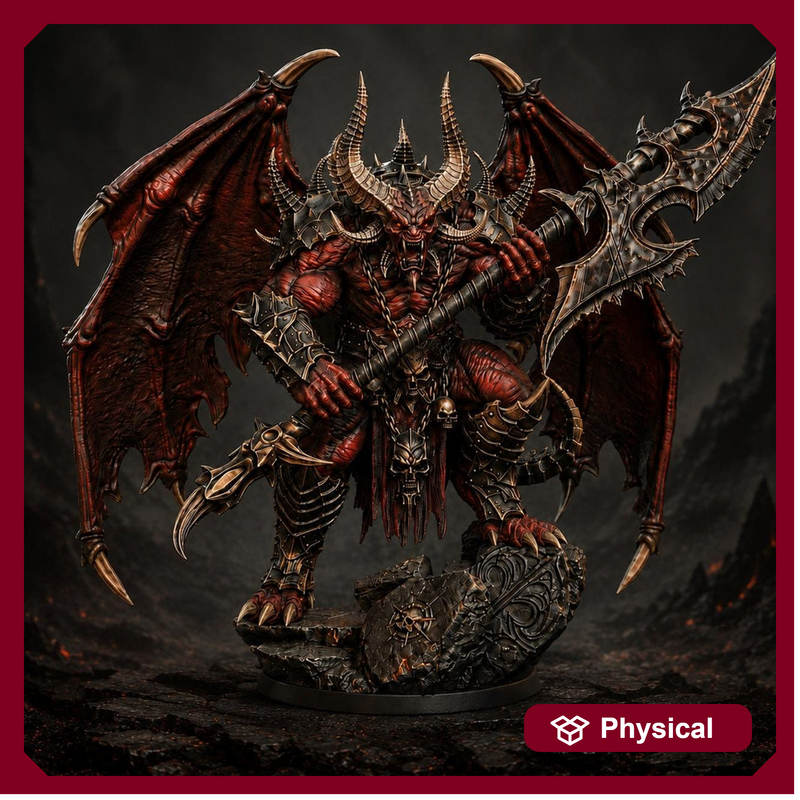 Demon Lord Miniature | Narzakar Winged Greater Demon | PaintedOrNot Original DnD 5E Pathfinder - Only-Games