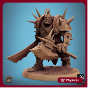 Orc Fighter Barbarian Battle Axe Sword, Half-Orc | Unpainted 28mm,32mm,54mm,75mm,100mm Scales | Megaboss | Dungeons & Dragons 5e |Pathfinder - Only-Games
