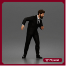 Standing Holding Partner Waist Suit Jacket Trousers Dress Shoes Tie