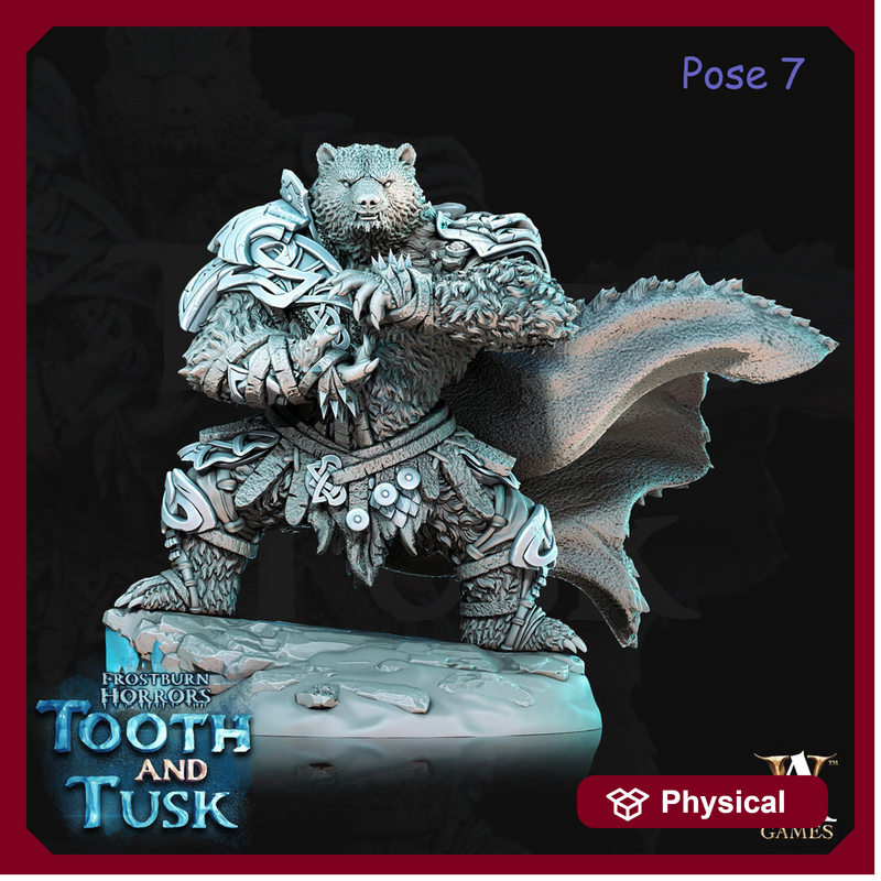 BearFolk Werebear Monk | Available in 28mm,32mm,50mm,75mm Scales |Archvillain Games | Dungeons and Dragons |  Pathfinder | - Only-Games