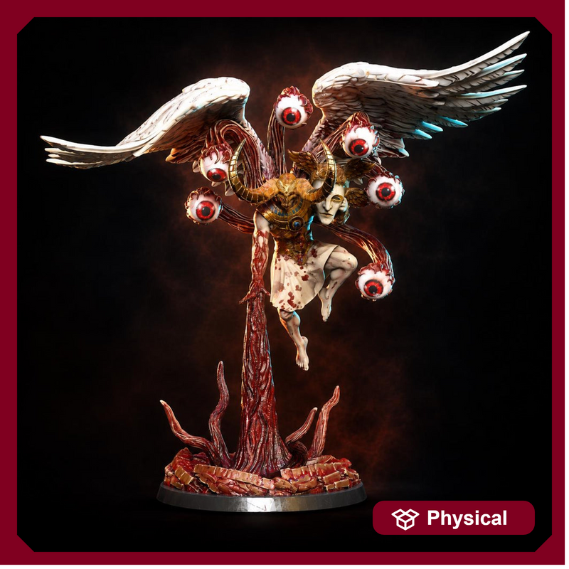 Fallen Angel Miniature | Winged Eye Demon Boss | UNPAINTED Resin DnD Pathfinder - Only-Games