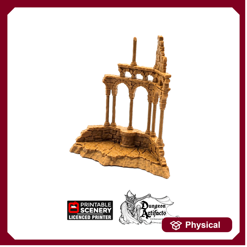 Roman Ruins Pillared Wall - Apocalypse - Printable Scenery 28mm 32mm Wargaming Terrain D&D DnD