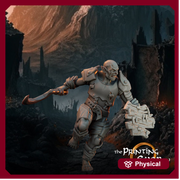 Orc / Half-Orc Fighter Cleaver and Shield Miniature PC NPC | 28mm, 32mm,54mm,75mm Scales | Pathfinder Figure | DnD 5E|  Figurine unpainted | - Only-Games