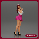 Fashion girl posing in skirt and shirt