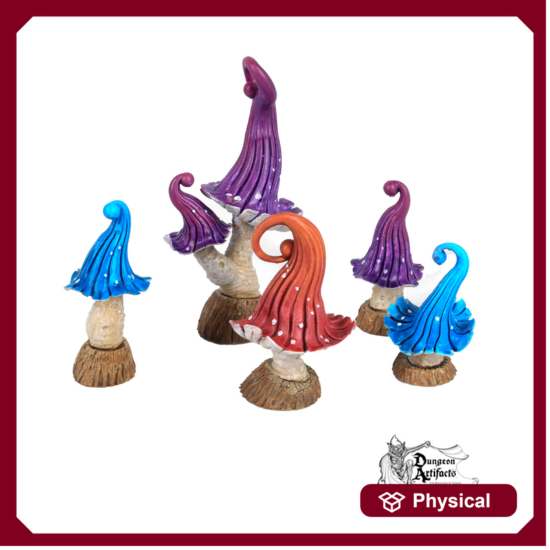 Enchanted Mushrooms - Print Your Monsters Fantastic Plants and Rocks Resin Terrain Wargaming D&D DnD