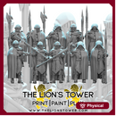 Cloaked Elite Guards - Set of 10 with halberds (32mm scale)