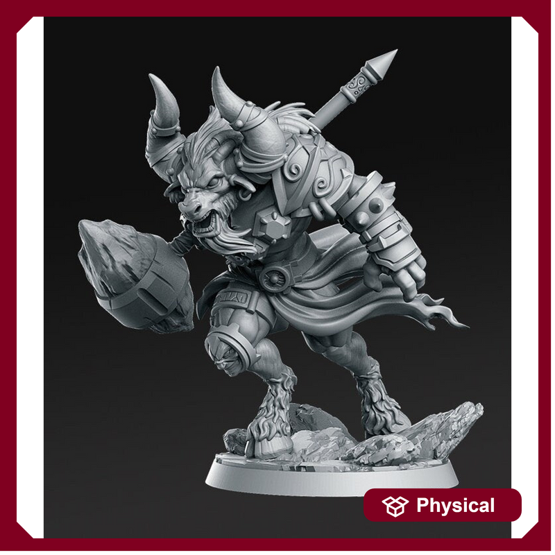 Minotaur Warrior War Chief | Scales: 28mm | 32mm | 75mm | D&D 5e Megaboss | Dungeons and Dragons | Pathfinder | Daybreak Miniatures - Only-Games