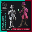 Masked Ball Male Dancer with 6 heads - Normal & Horror - PRESUPPORTED - 32mm scale