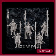 Samurai Guards Set, Fighter Battle Master, Samurai, Polearm Master | DnD Unpainted Miniature 28mm,32mm,54mm,75mm,100mm Scale Figure DnD mini - Only-Games