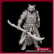 WereFox Fighter Samurai, Fox Folk, Kitsune | DnD Miniature 28mm,32mm,54mm, 75mm,100mm Scale Pathfinder Figure/ DnD Figurine unpainted - Only-Games