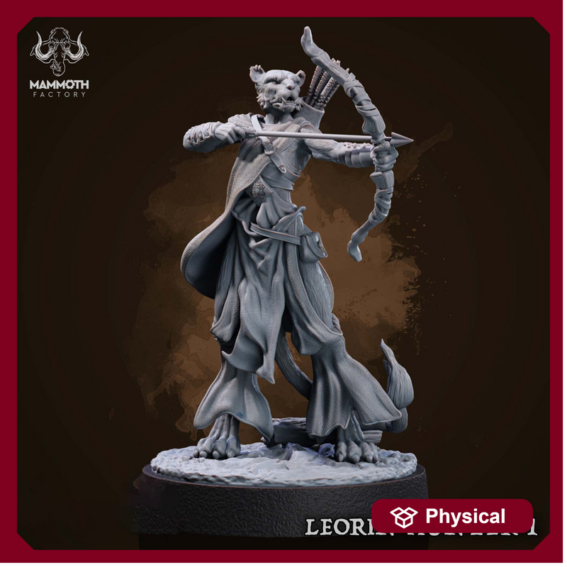 Female Leonin LionFolk Tabaxi Fighter Ranger Unpainted | 28mm,32mm,54mm,75mm,100mm Scale | Resin Dungeons and Dragons D&D 5e  | Pathfinder | - Only-Games